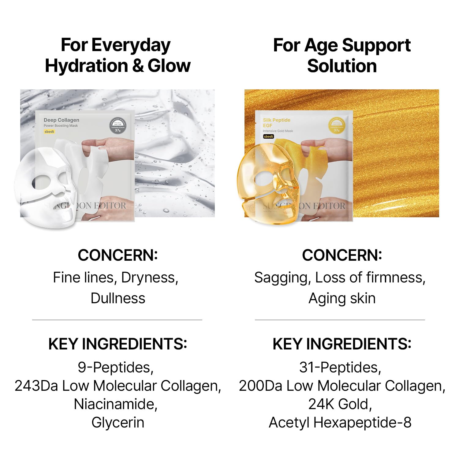 SUNGBOON EDITOR Silk Peptide EGF Intensive Gold Overnight Mask, Hydrating Mask for Glass Skin,31 Multi Peptide(Copper Peptides)+24K Gold&Collagen, Korean Skincare, 4ea | Valentines Day Gifts for Woman - Image 8