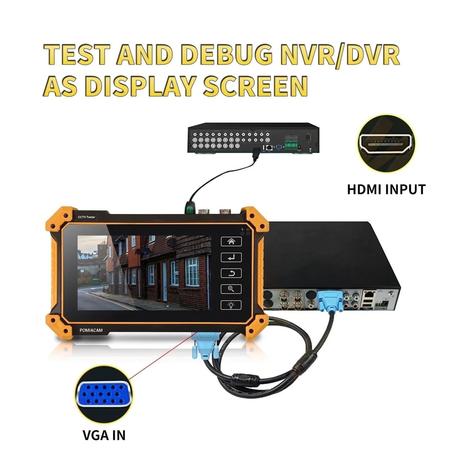 CCTV Tester, Tester Professionale IPC-52RC Plus CCTV 5 Pollici 6 In 1 Full 8MP IP CVI TVI AHD SDI Analogico Con Cavo Tracer Ingresso HDMI 4k