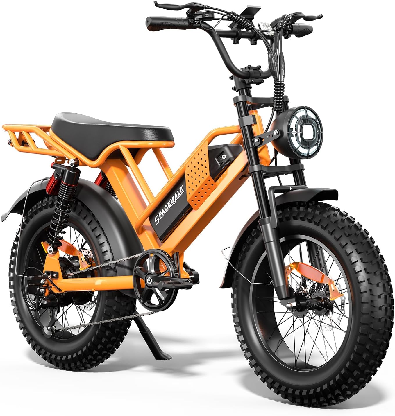 Spacewalk Electric Bike M7 for Adult,20" Fat Tires Ebike,Suitable for Riders 5'5"& Above,1500W Peak Motor,27.9mph,48V 15Ah Removable Battery,4X Suspension,50 Miles Pure Electric,70 Miles PAS