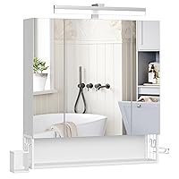 VASAGLE Mobile da Bagno con Illuminazione LED, 16,5 x 70 x 75 cm