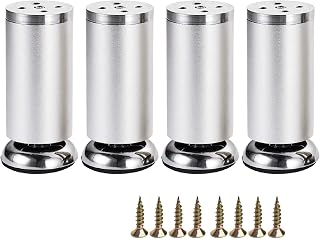 Furniture Leg Sofa Legs 50Mm Cylindrical Furniture Legs,Table Legs,Sofa Legs,Stable Structure,with Screw,No-Slip Rubber Pad,Protective Floor,Bathroom/Bed/Cabinet,Silent Coffee Table Legs,VAR