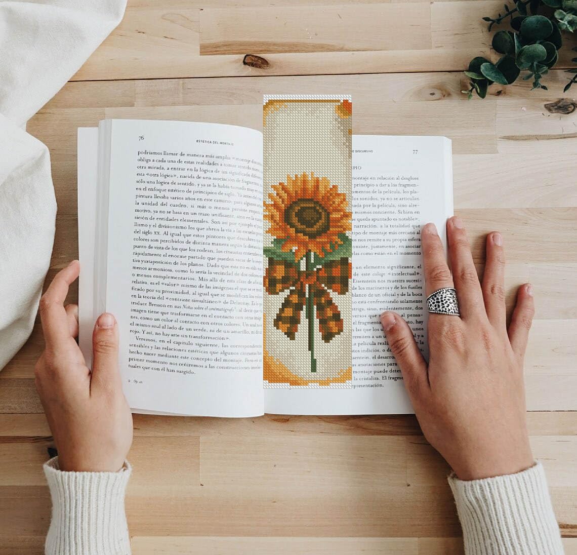 YERUOUIU 6 PCS Fall Cross Stitch Bookmark Kit for Adult Beginners,Pumpkin and Sunflower Stamped Embroidery Bookmark Kit with Instruction for Starters Printed Cross Stitch DIY Kits for Book Lovers