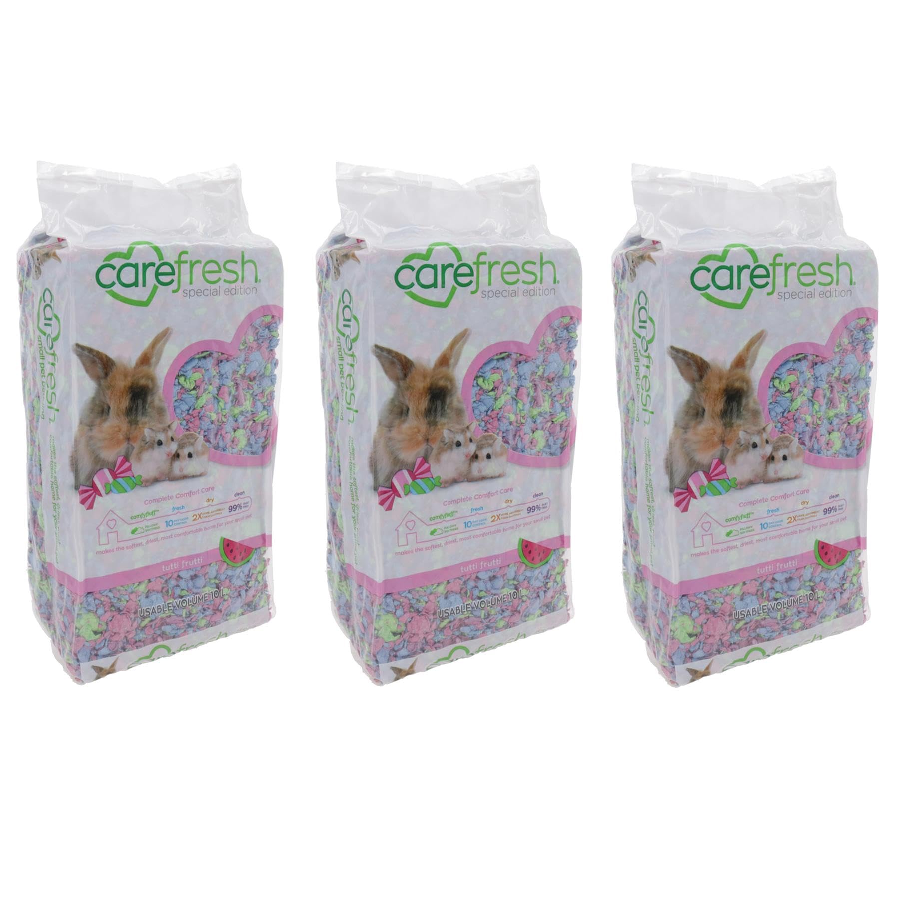 AB Tools 3pk Tutti Fruiti 10L Quality Pet Small Animal Guinea Rabbit Bedding 99% Dust Free
