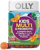 Vista 1 de OLLY Gomitas multivitamínicas y probióticas para niños, apoyo digestivo, vitaminas A, D, C, E, B, zinc, suplemento masticable, sabor a bayas