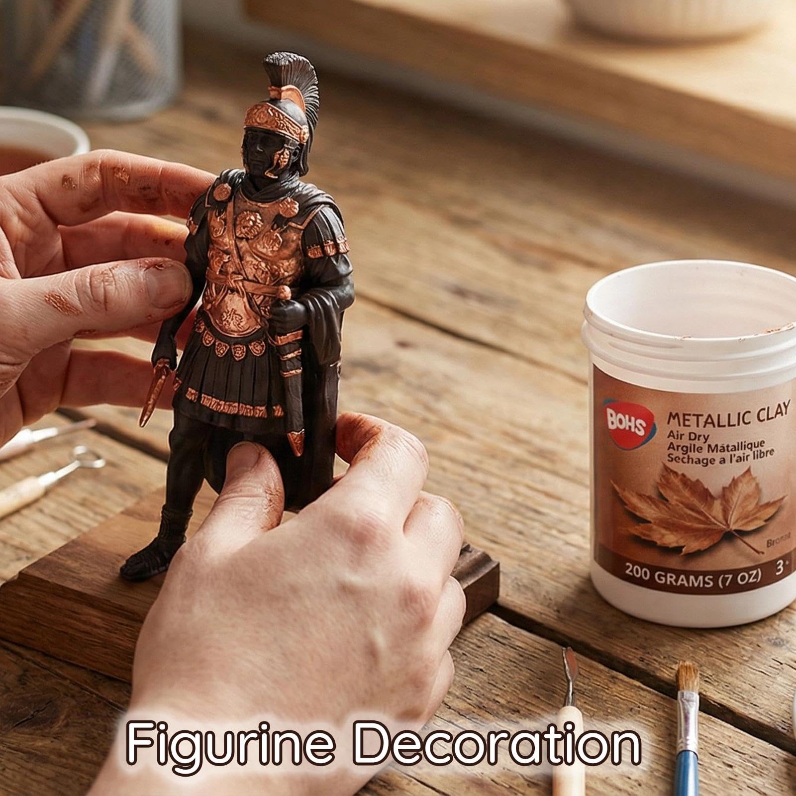 BOHS Masa para modelar metálica de cobre 200g - De secado al aire para modelar, manualidades y decoración
