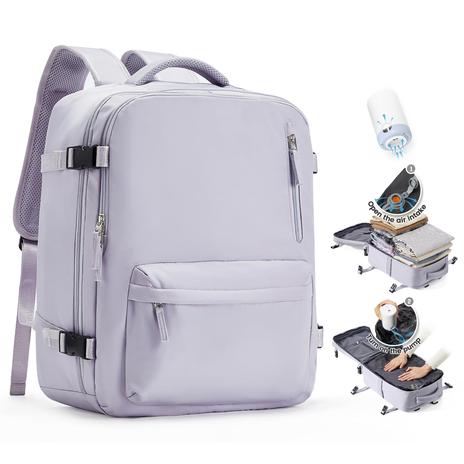 SZLX Zaino Ryanair 40x30x20 Sottovuoto con pompa Zaino Ryanair 40x20x25 Sottovuoto Bagaglio a Mano 40x30x20 Wizzair Zaino da Viaggio 45x36x20 Easyjet Donna Zaino Casual Laptop 14 Pollici Impermeabile