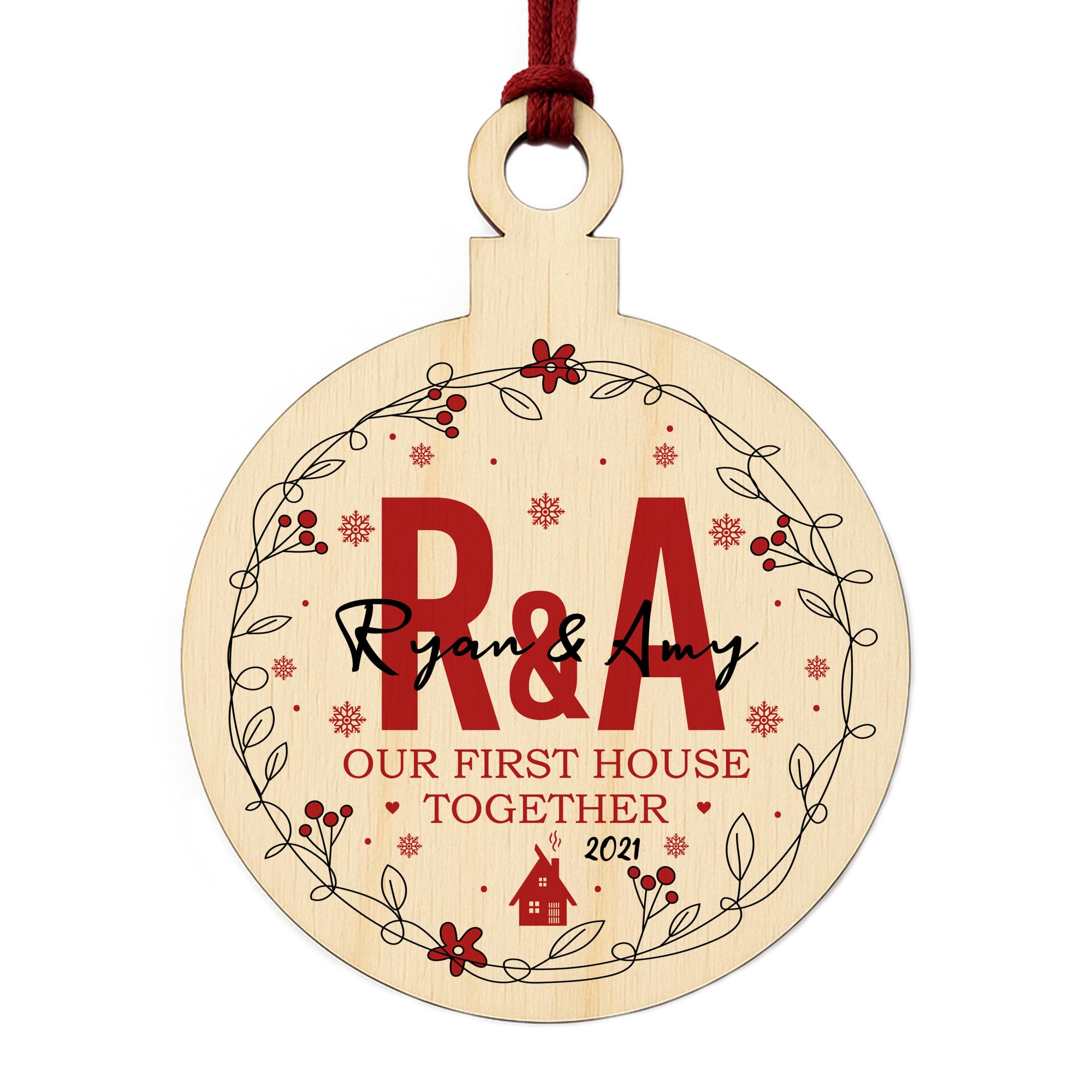 Personalised Initial First Christmas New House Together Bauble Tree Decoration Keepsake