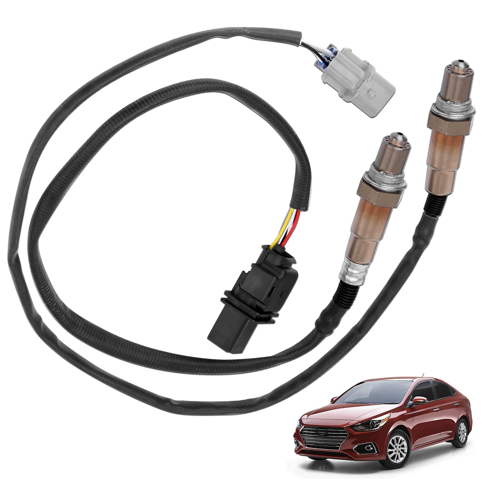 YEHERIT 2PCS 234-5055 Upstream and Downstream O2 Oxygen Sensor Compatible with Hyundai Veloster Accent 2012-2017, Kia Rio Soul 2012-2018 1.6L-L4 234-