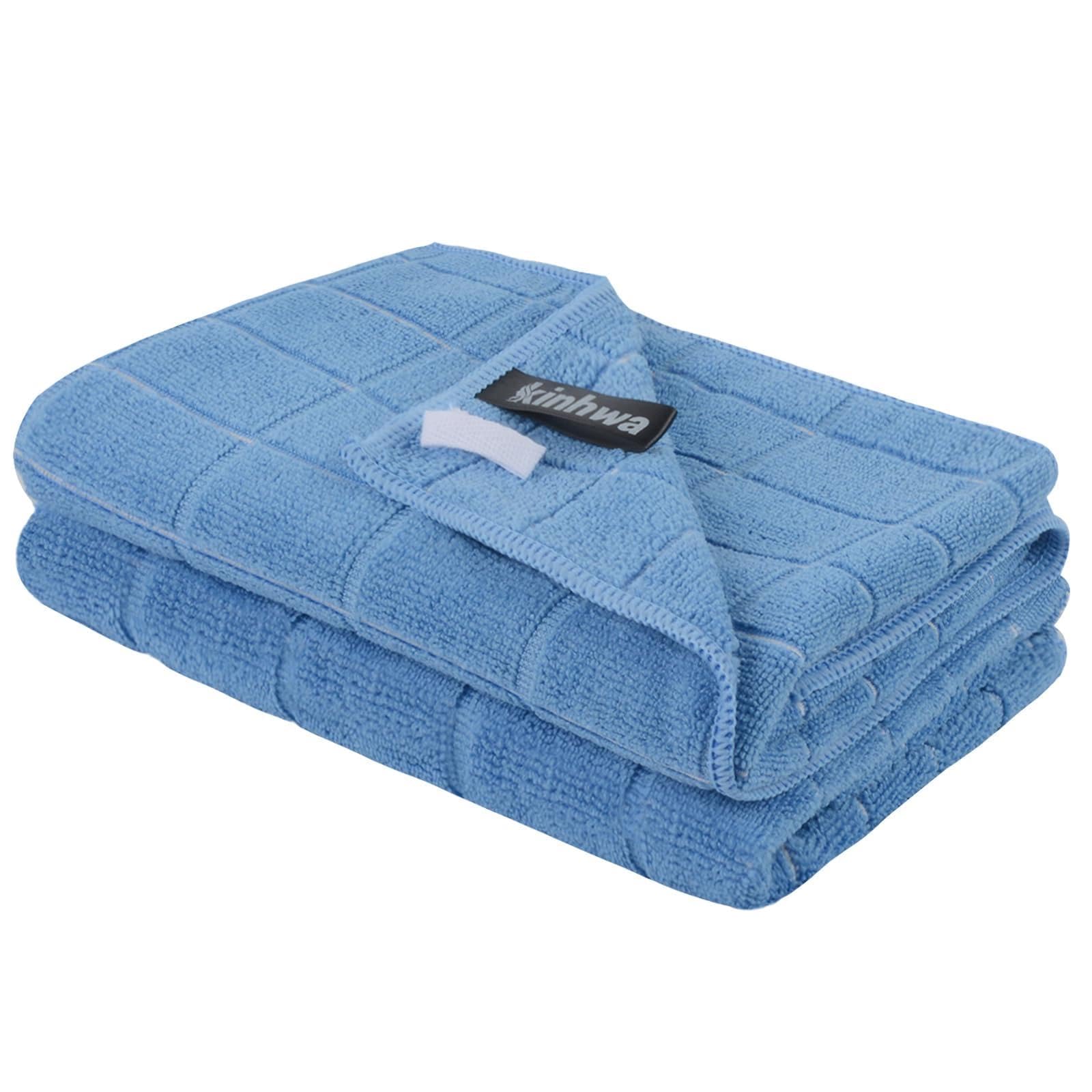 KinHwa Microfiber Tea Towels for Kitchen Pack of 2 Super Absorbent & Quick Drying Cleaning Kitchen Dish Towels Set 45x65cm Machine Washable for Everyday Use Hotel Quality Blue T Towel Set — image 1