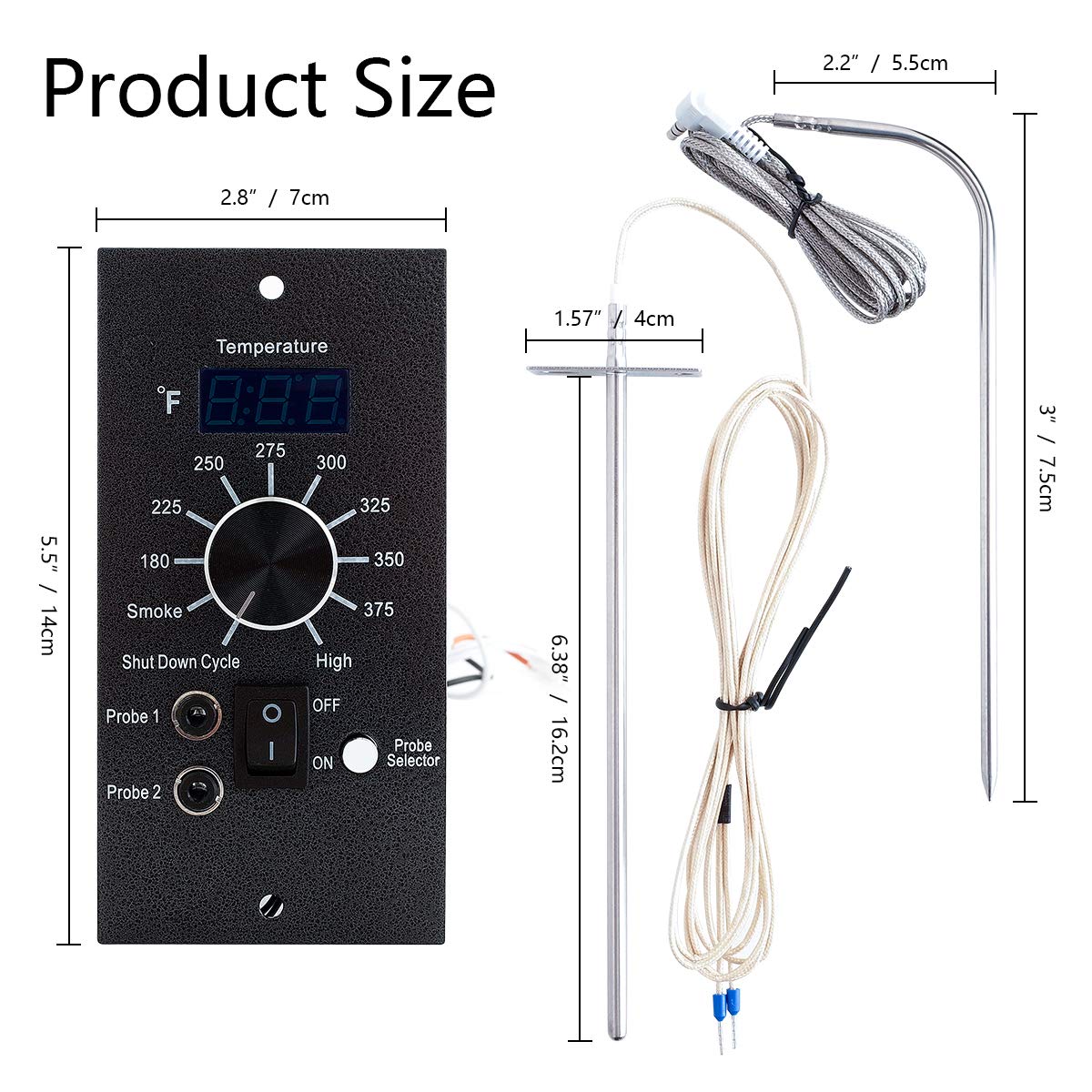 Digital Pro Controller for Traeger Grill Parts Control Panel Replacement with Meat Probes and Thermostat Board Sensor