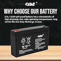 Vista 4 de Casil Batería de repuesto SLA de 6V 7Ah para Enduring 3FM7 (paquete de 2)