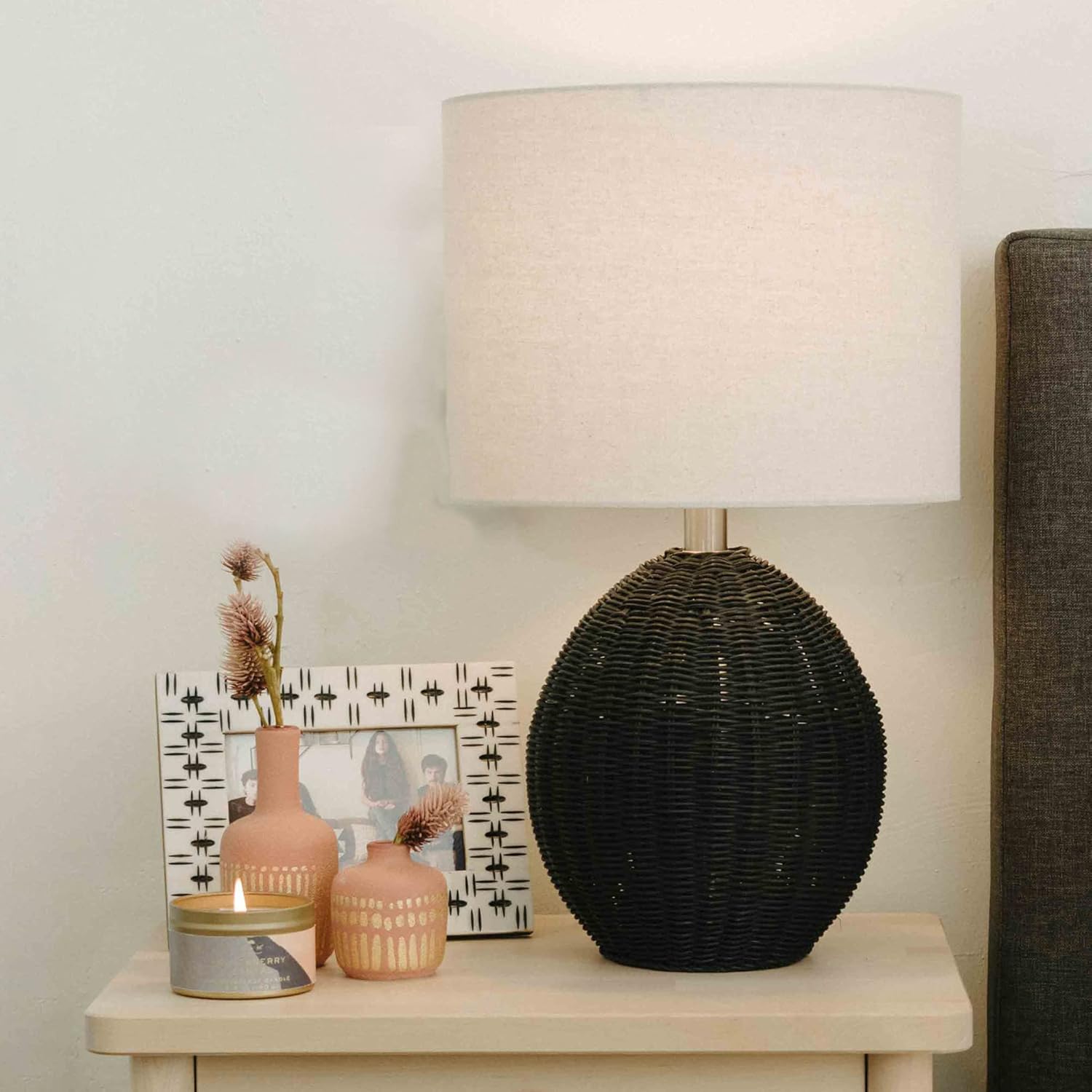 Uр Tо 60% оƒƒ Main + Mesa Woven Rattan Table Lamp with Drum Shade