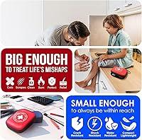 Vista 6 de MiniAid Kit de primeros auxilios Estuche compacto y liviano con mosquetones para viajes Apto para familias y niños, 180 piezas de suministros