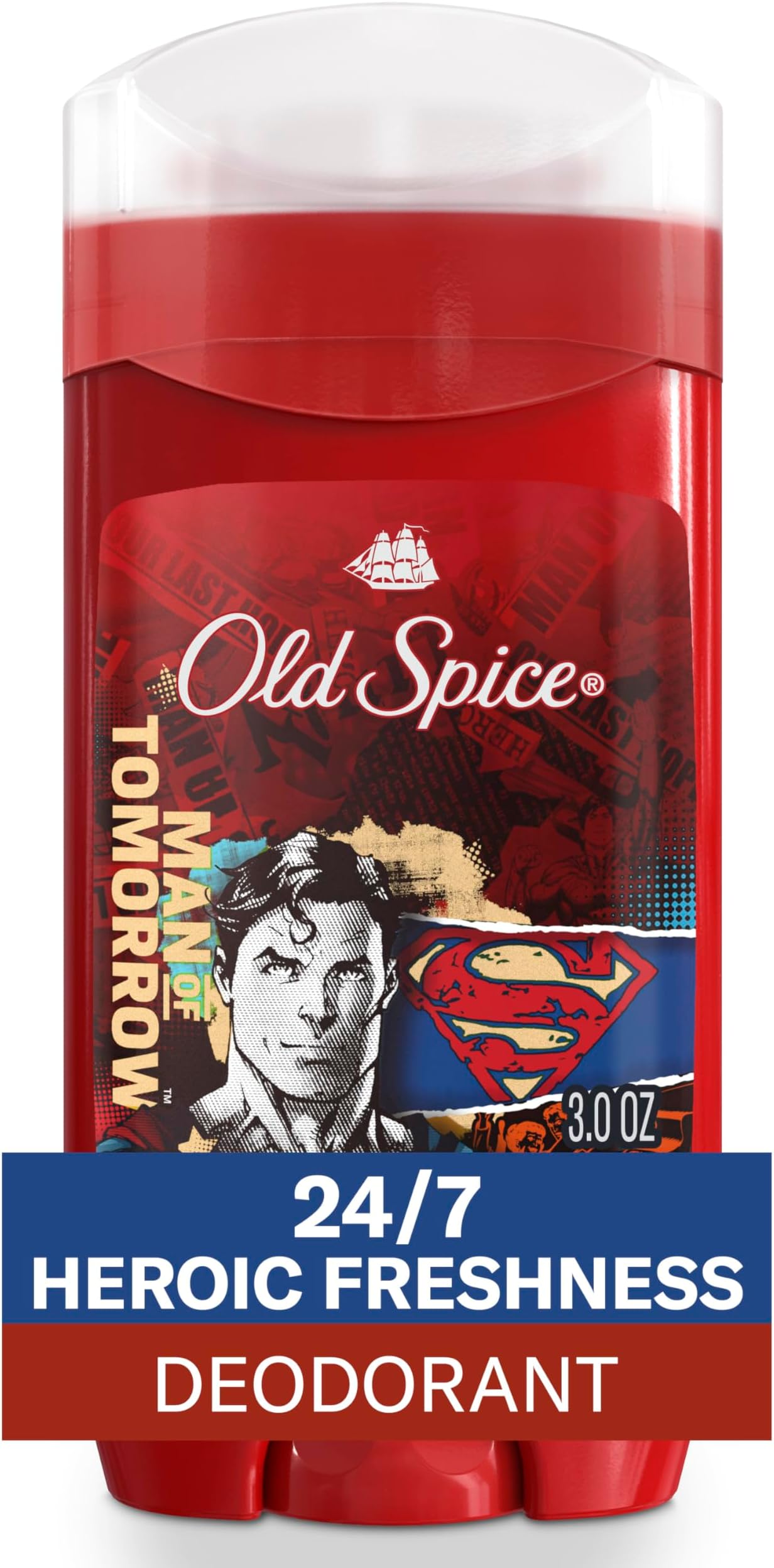 Aluminum Free Deodorant for Men, 24/7 Freshness & Lasting Scent, 24/7 Long Lasting Sweat & Odor Protection, Smell Like a Hero, Superman, Bright Citrus and Cosmos Scent, 3 oz