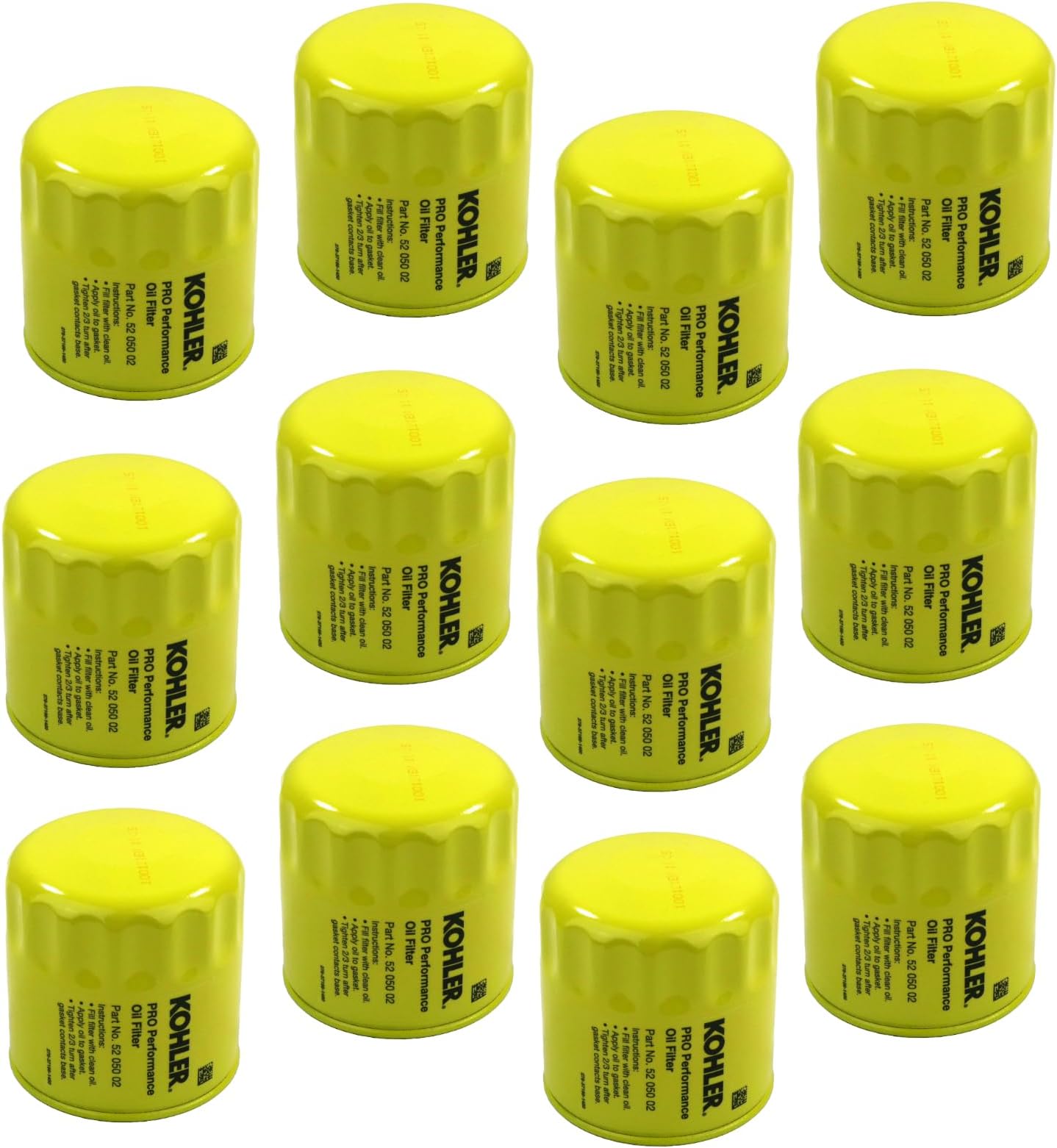 KOHLER52 050 02-S Engine Oil Filter Extra Capacity For CH11 - CH15, CV11 - CV22, M18 - M20, MV16 - MV20 And K582- 12 pack