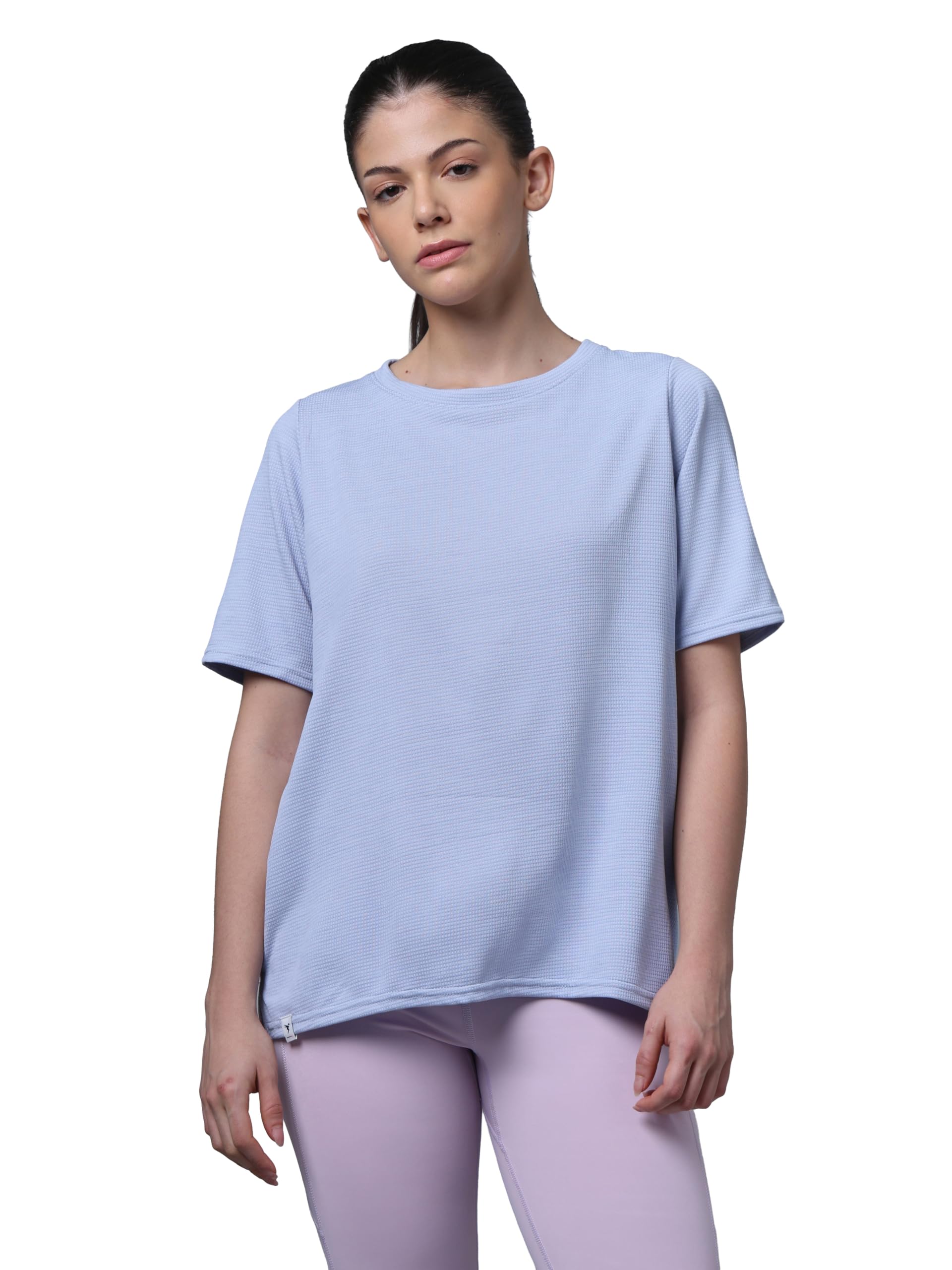 Women Relaxed Fit Cubic Melange Round Neck T-Shirt | Quick Dry Polyester Casual Tee with UPF 50+ UV Protection, Anti-Microbial & Double Cool Technology-image-27
