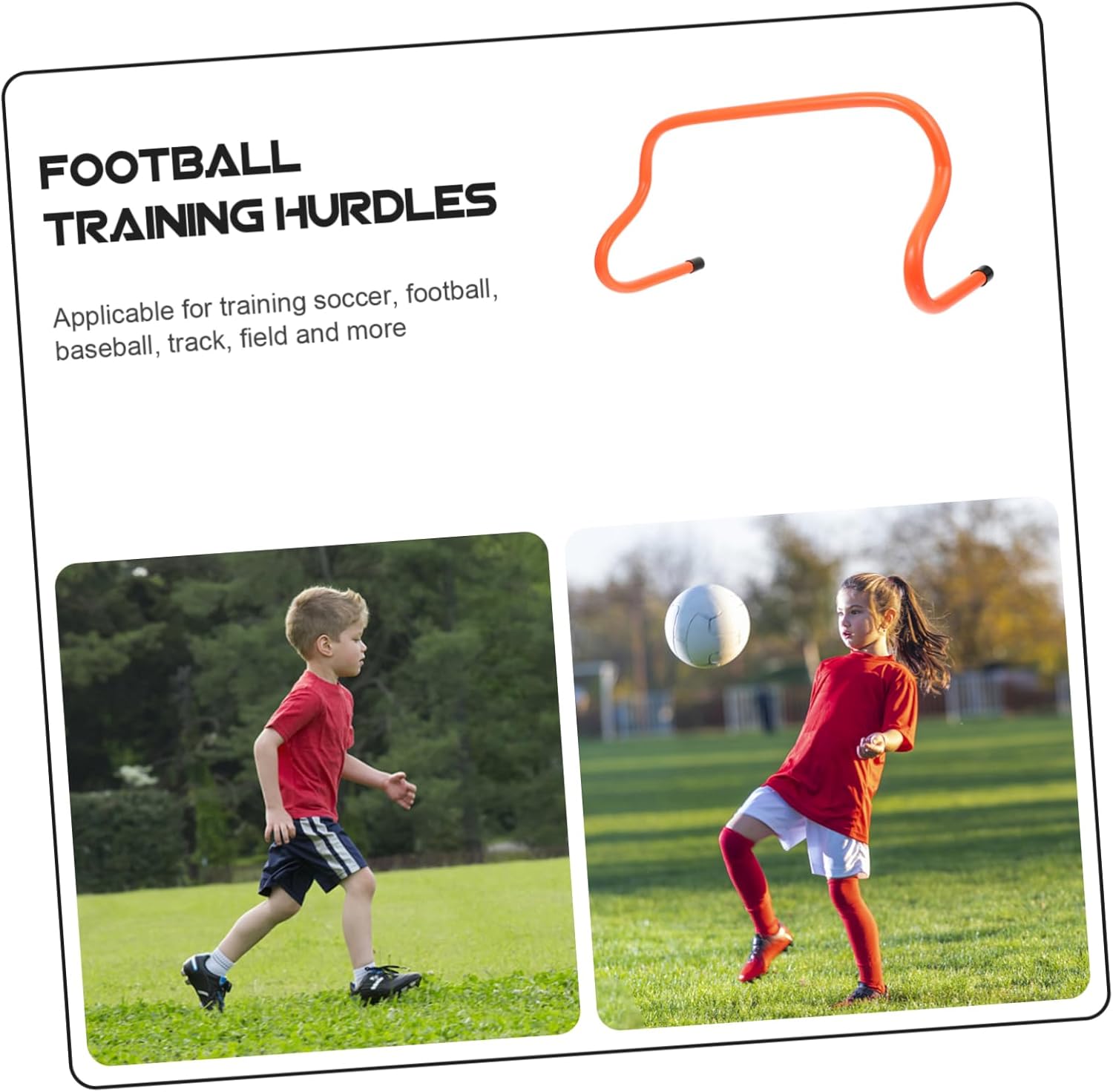 5pcs Football Training Hurdles and Stable Agility Equipment for Outdoor Soccer Practice High Visibility Orange for Training