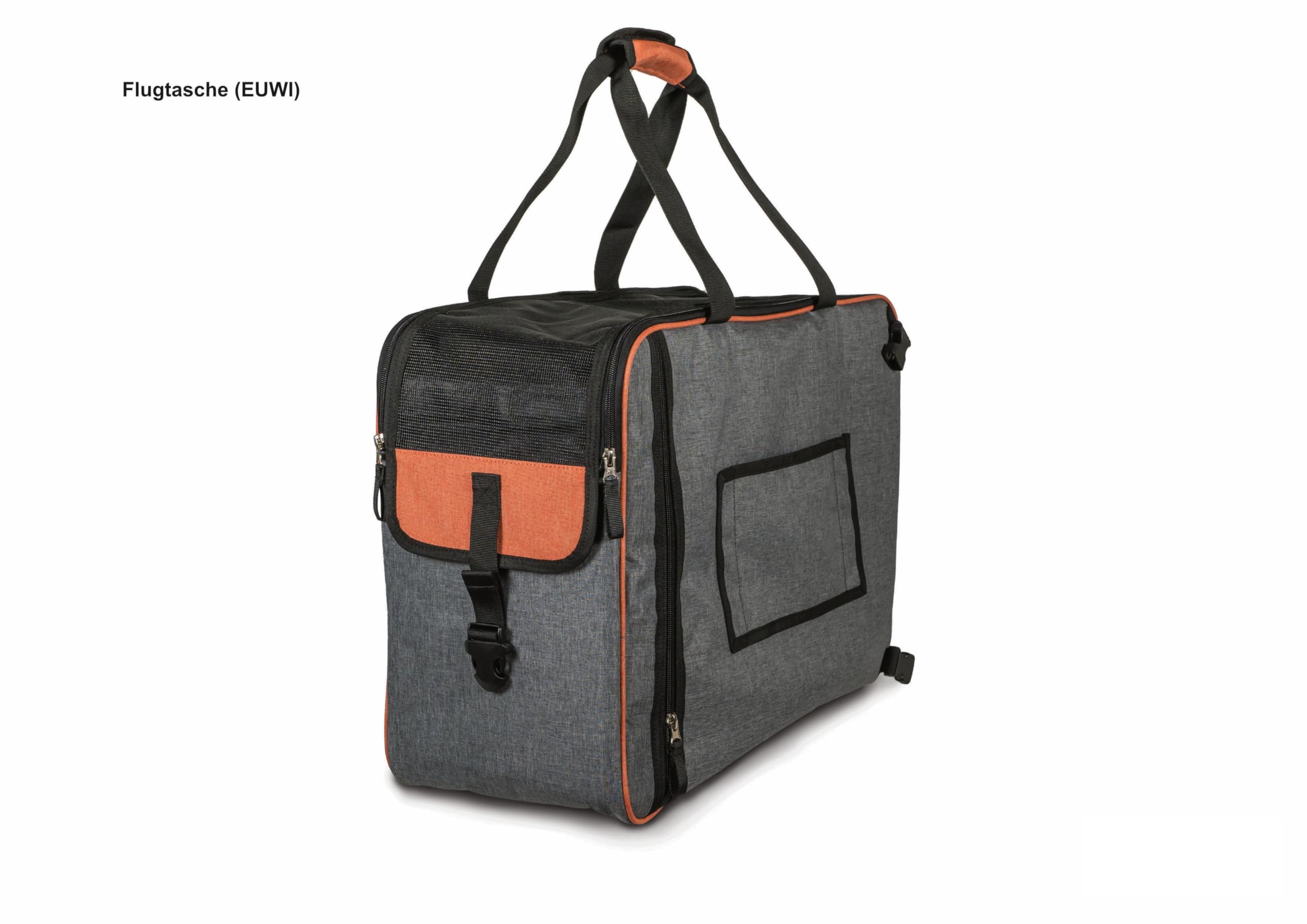 Annitaño Premium Hundeflugtasche 55x40x23 cm EUWI | Hundetasche Flugzeug & Reise wasserabweisend & belastbar bis 12 kg | stabile Hundetransporttasche mit Rucksackfunktion &Trolley-Befestigung