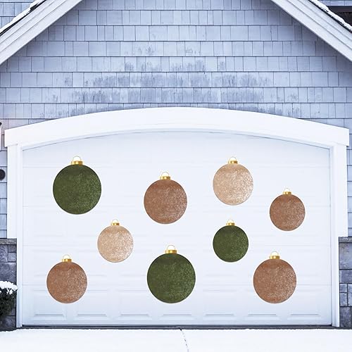 Vista 38 de 90shine 32 imanes navideños para decoración de puerta de garaje, bola de Navidad, refrigerador y cocina (rojo, verde, dorado)