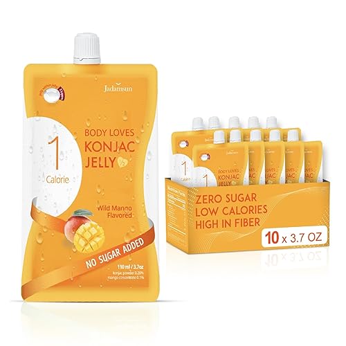 Miniatura 15 de Jadamsun Body Loves Konjac Jelly (uva, 10 piezas) - Batido de frutas coreano bajo en calorías. Bocadillo asiático sin azúcar para dieta.