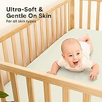 Vista 77 de 2-Pack Waterproof Baby Crib Sheets for Boys, Girls - 52x28 Viscose Derived from Bamboo Toddler Bed Sheet Neutral, Fitted Crib Mattress Protector