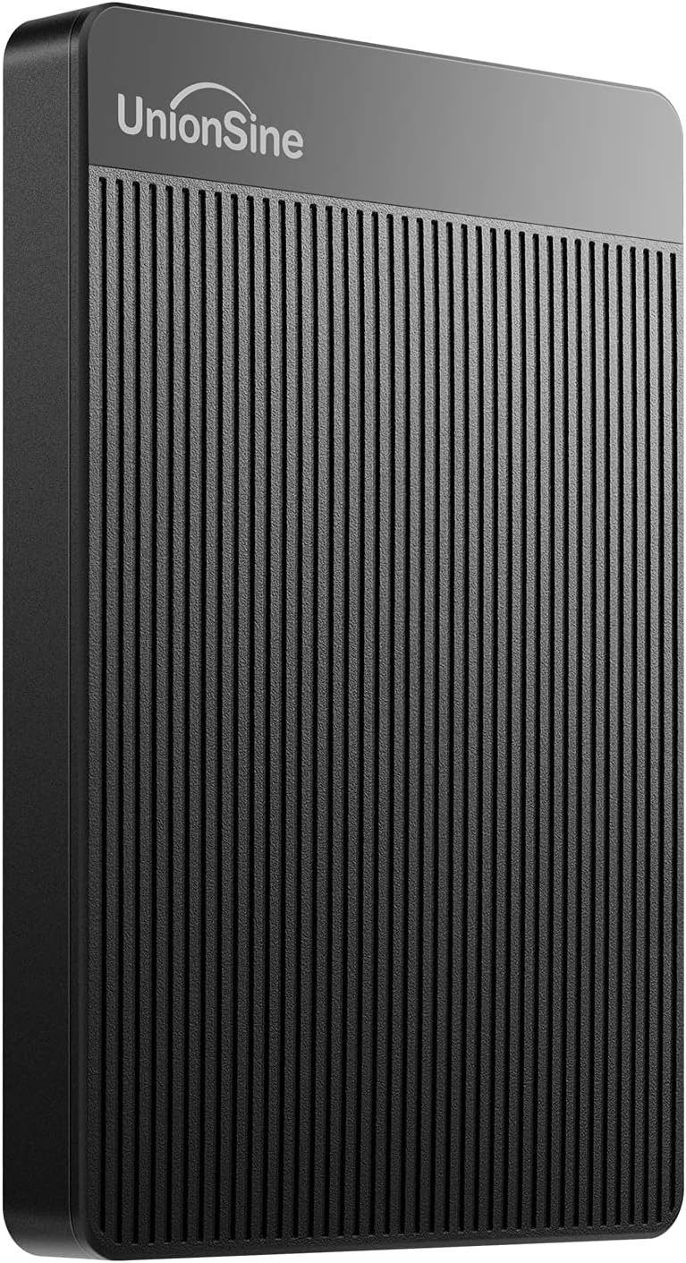 External Hard Drive 160GB Ultra Slim Portable Hard Drive USB3.0 HDD Storage Compatible with PC, Desktop, Laptop and Mac (Black) UnionSine-HD2510