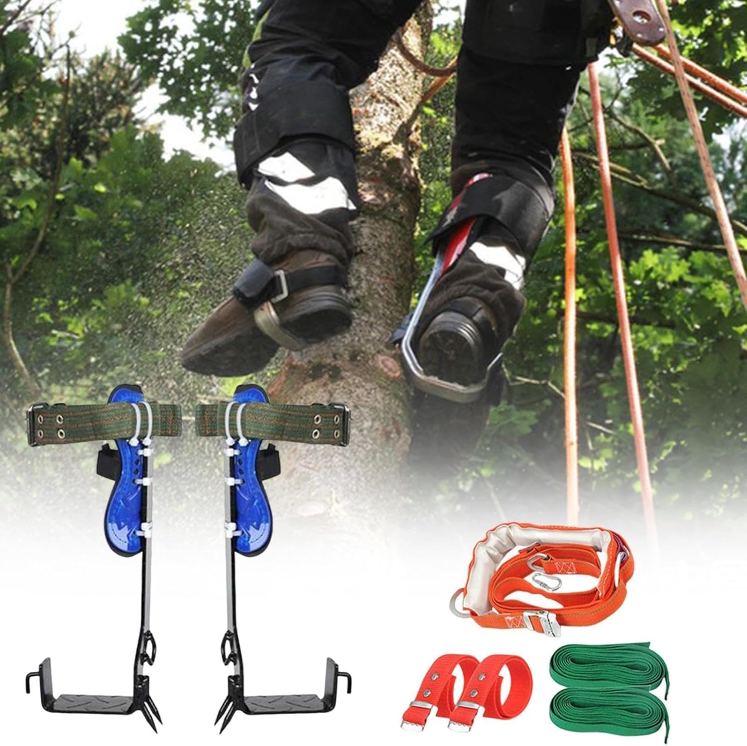 Pole Climbing Gear Kit - Tree Climbing Gear Kit, Pole Climbing Gear Kit Pole Climbing Spike Tree Work Tool | Pole Climbing Gear Kit with Anti-Slip Pedal for Outdoor Activities, Fruit Hunting, Tree