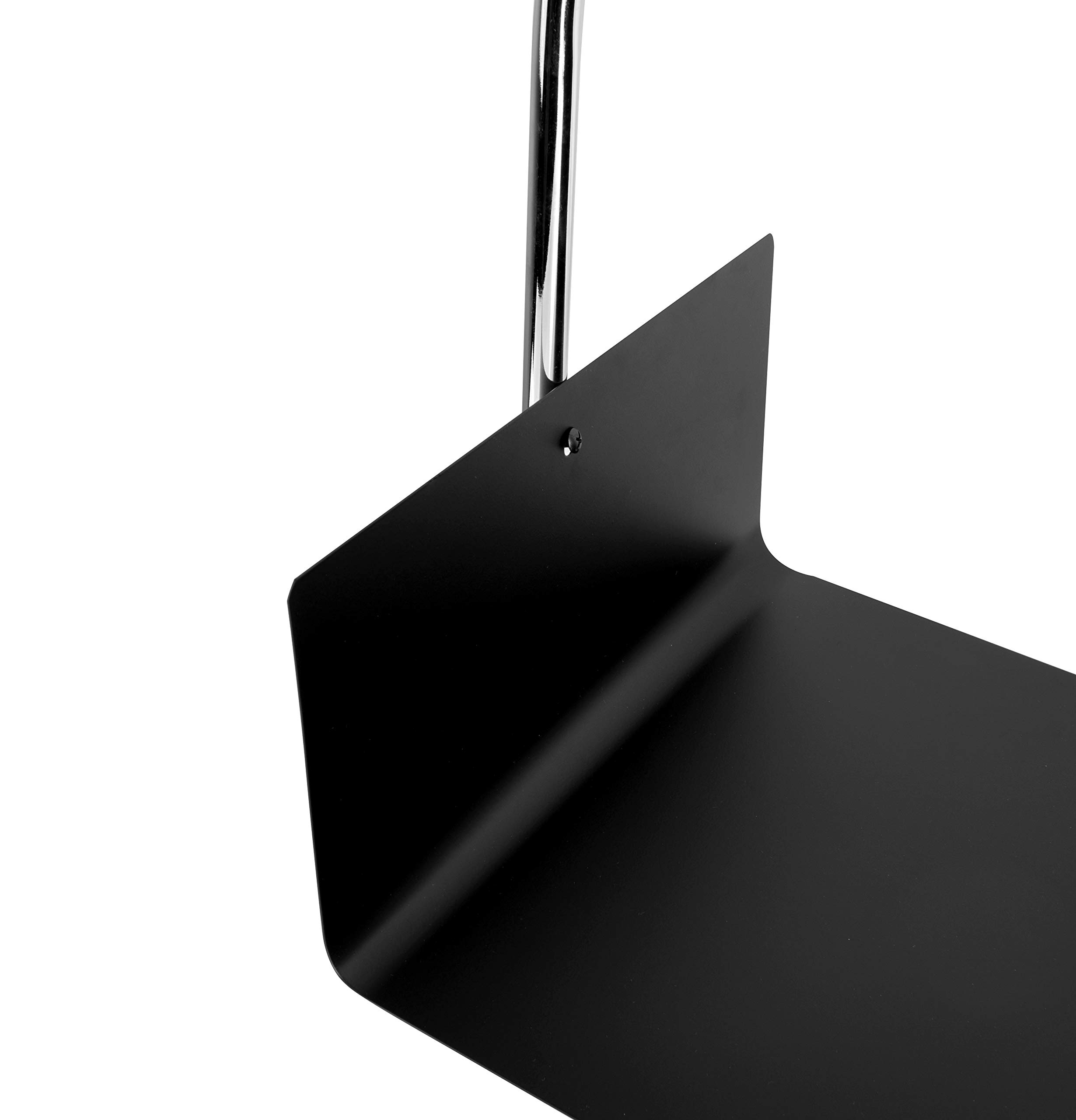 ADGO Basket Legna Vettore per Camino, Cestello con Manico, Legna da Ardere Il Cestino di Trasporto di 40 x 30 cm, Semplice Moderno e Minimalista, Chrome Nero, 1 pezzo