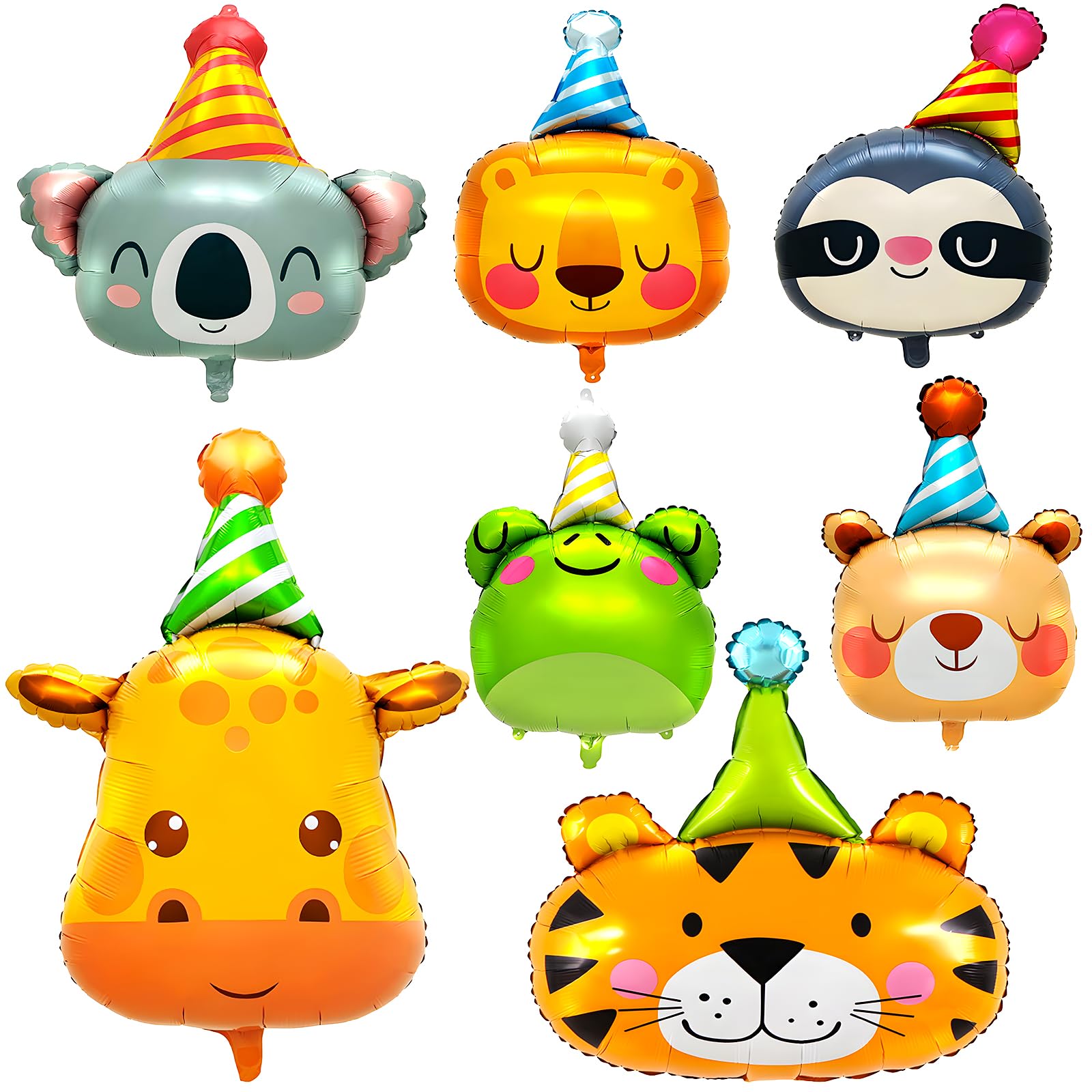 7 Stück XXL Folienballon Tiere – Helium-taugliche Tierballons Für Kindergeburtstag & Dschungel-Party