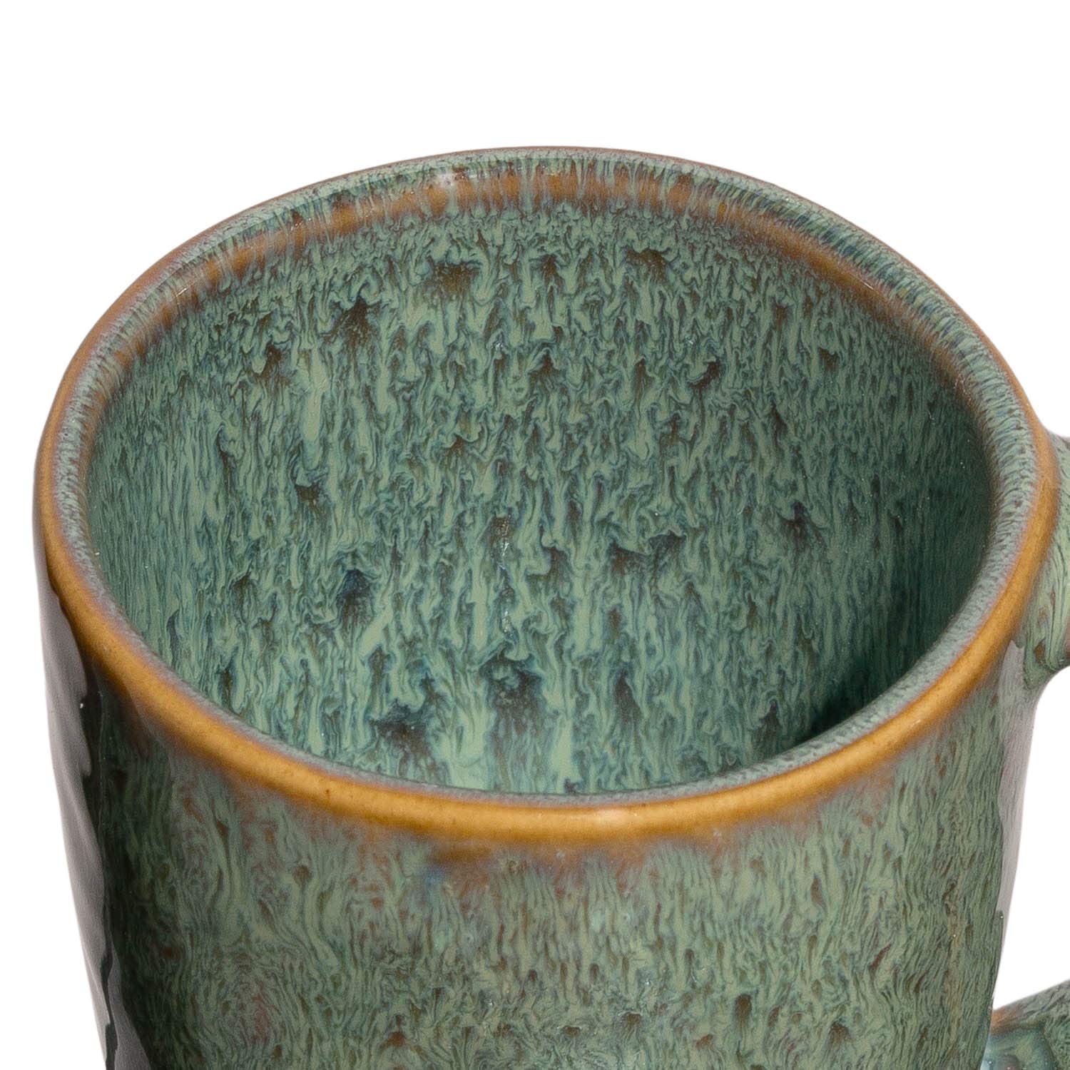 LEONARDO HOME 018597 MATERA - Set di 4 tazzine da caffè, 90 ml, in ceramica, colore: Verde