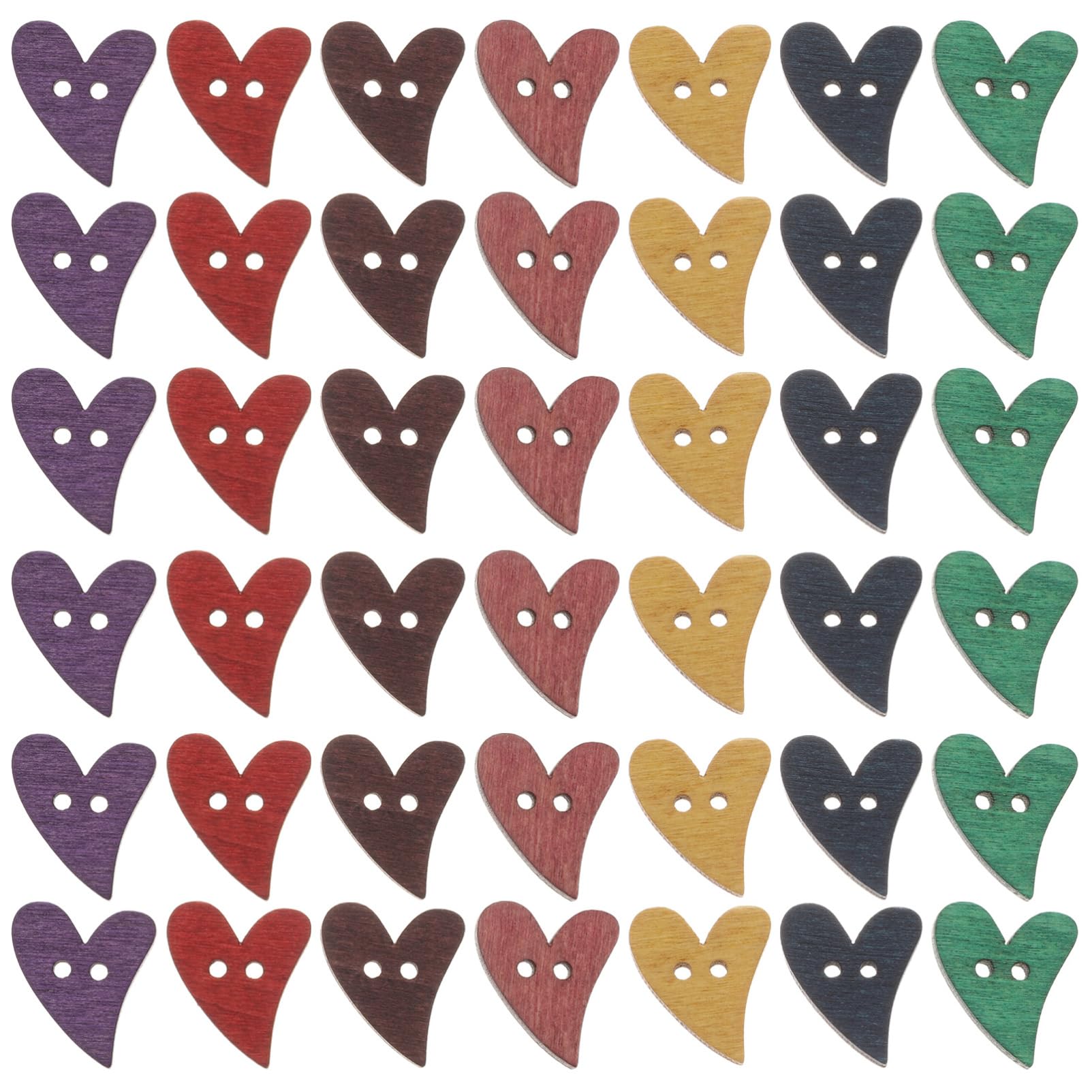 Cuori in Legno Artigianali 100 Pezzi, Bottoni Forma di Cuore