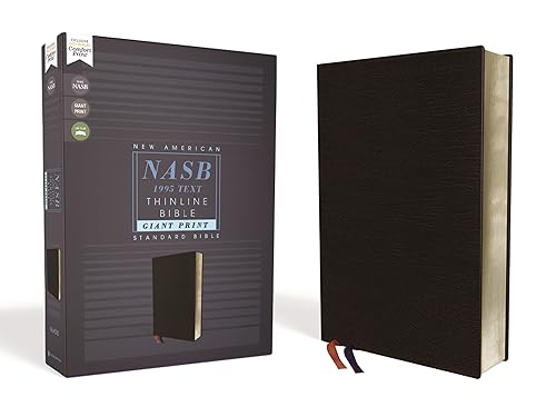 NASB, Thinline Bible, Giant Print, Bonded Leather, Black, Red Letter, 1995 Text, Comfort Print