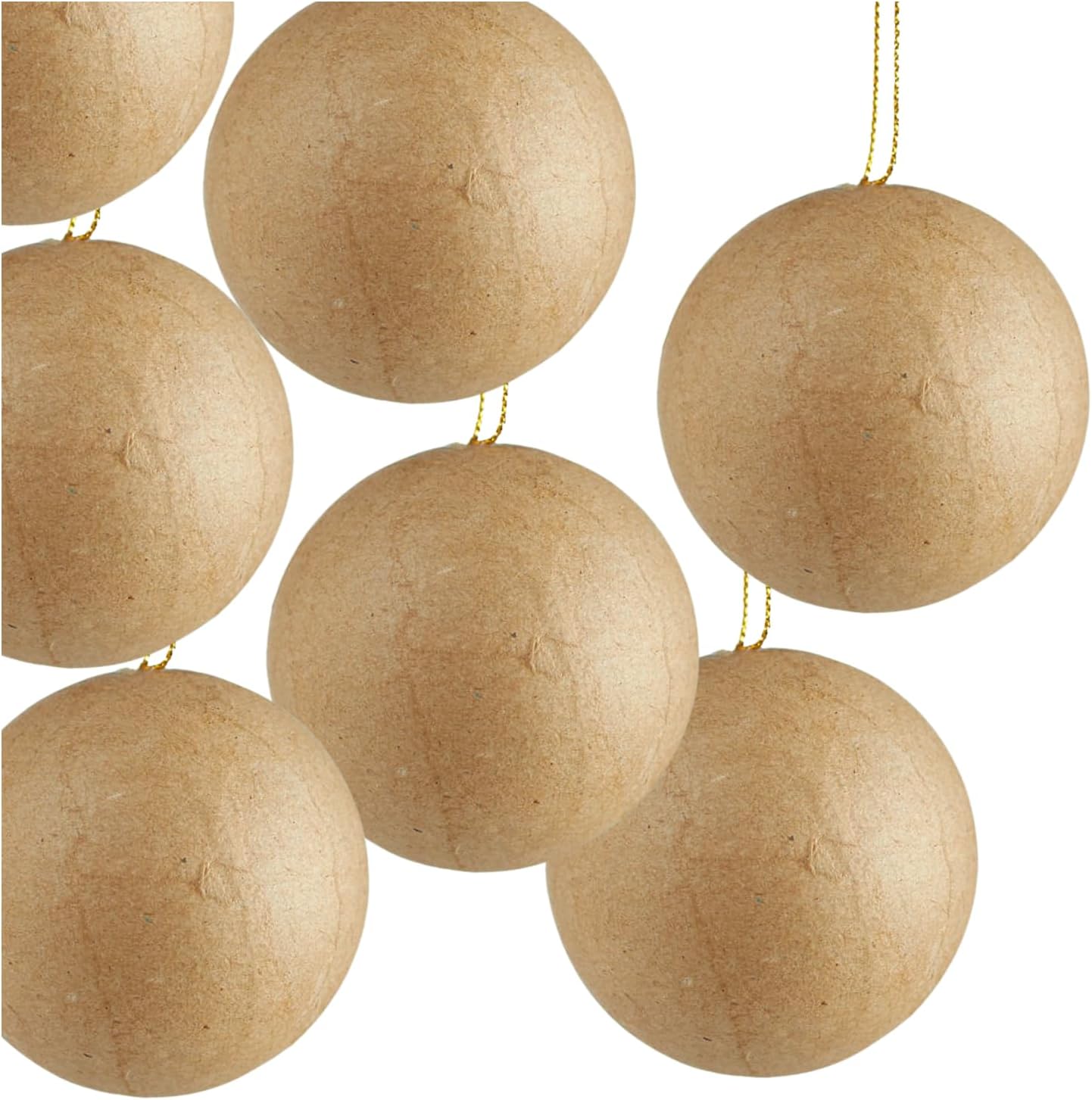 Paper Mache Round Ball Ornaments - Pack of 12 DIY Premade Papier Mache 3-1/2 inch Ornament Balls to Paint Decoupage and Decorate for Christmas Tree Decorating. by Factory Direct Craft