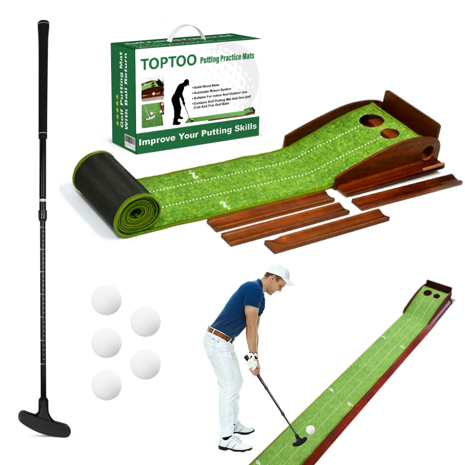 Photo 1 of Toptoo Golf Putting Mat with Ball Return