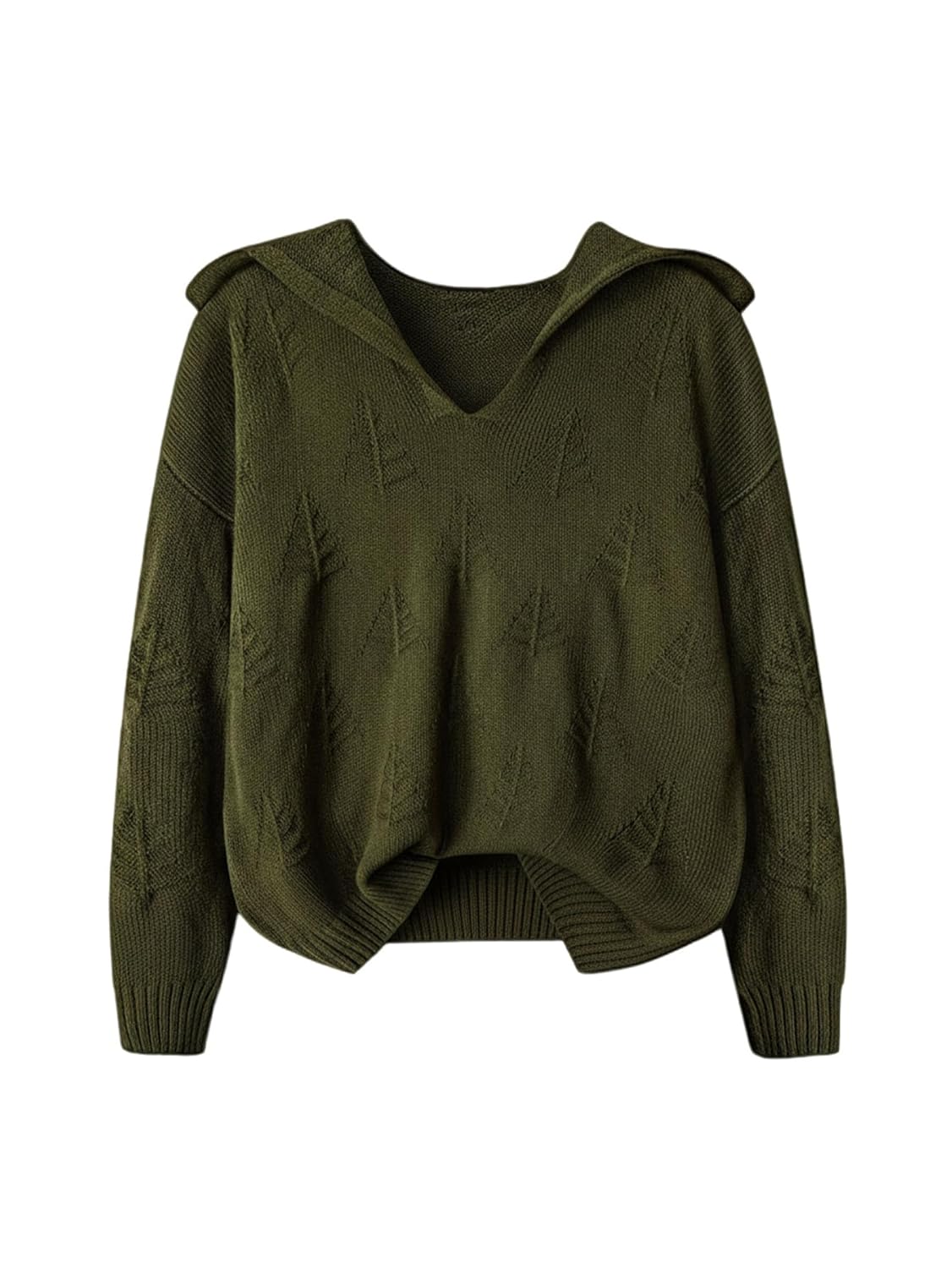 Womens Plus Size Hooded Sweaters Long Sleeve Knitted Jumper Pullover Tops Retro Fall Outfits