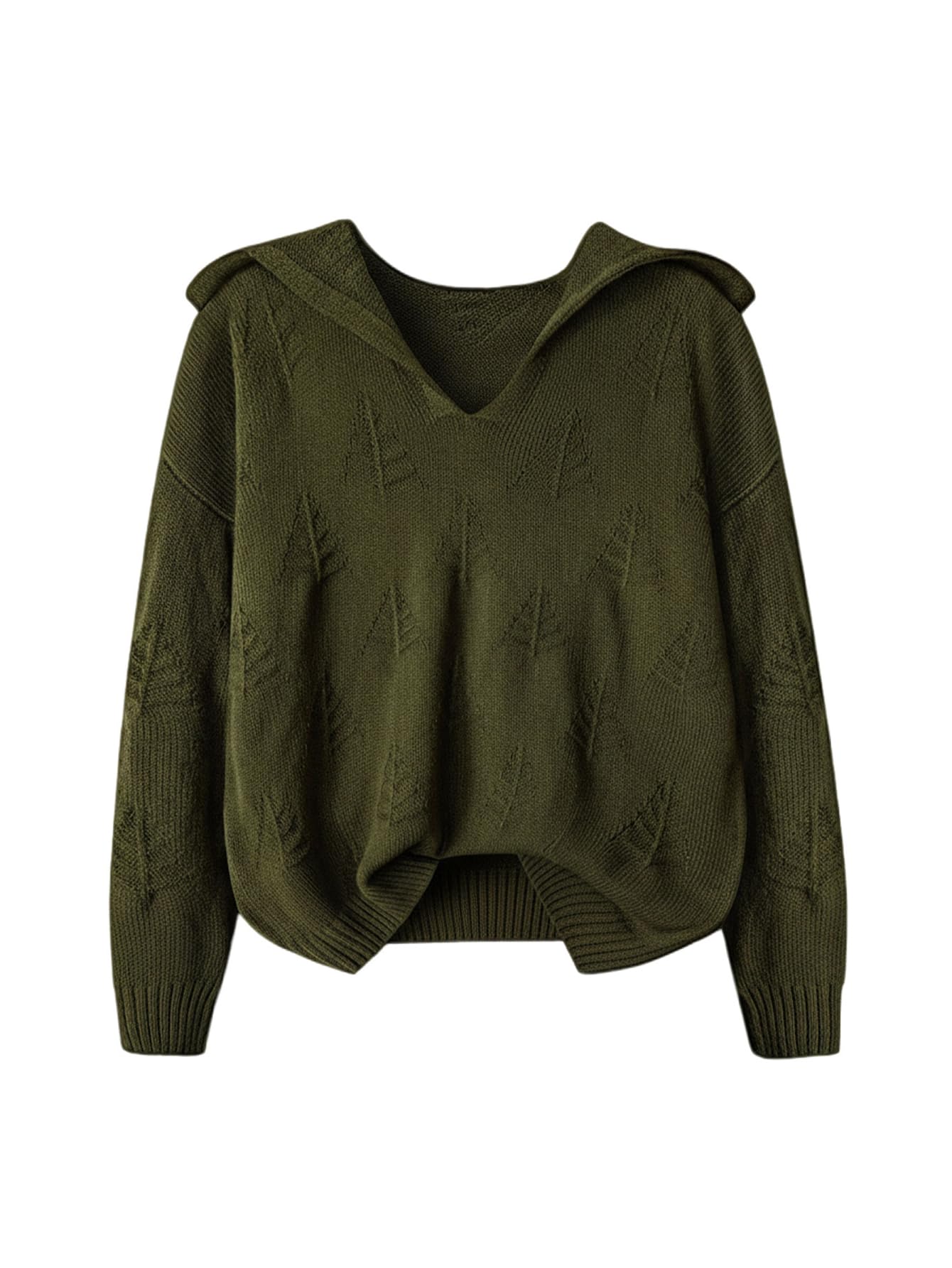 WDIRARA Womens Plus Size Hooded Sweaters Long Sleeve Jumper Pullover Knitted Tops