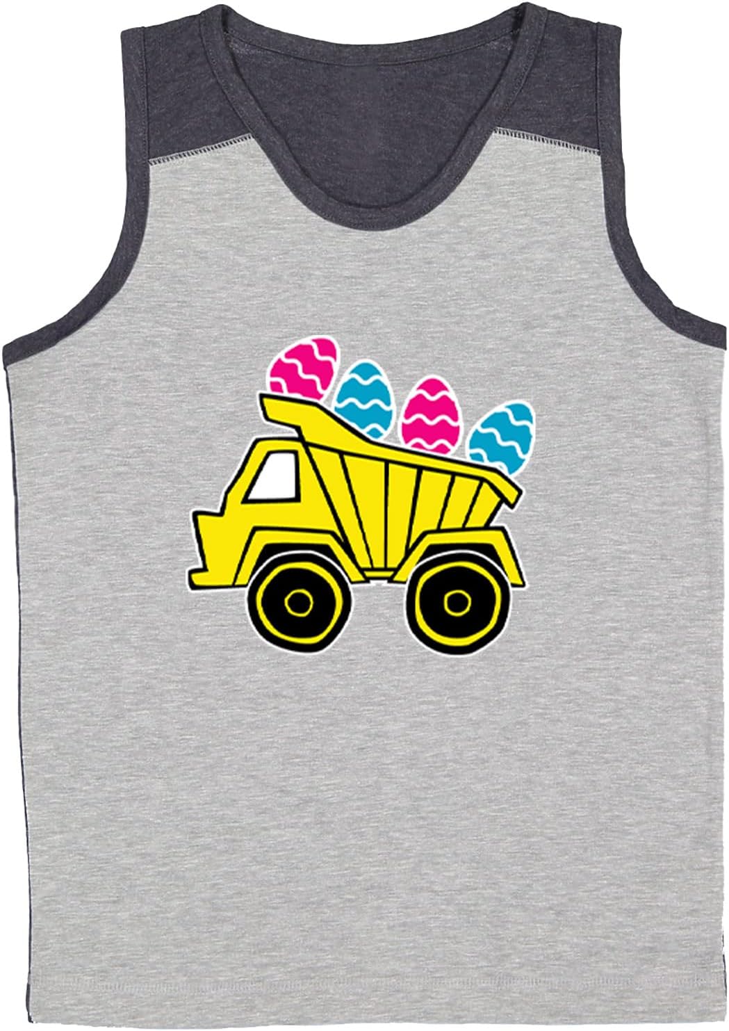 Dump Truck with Easter Eggs - Bunny Youth Contrast Back Tank Top