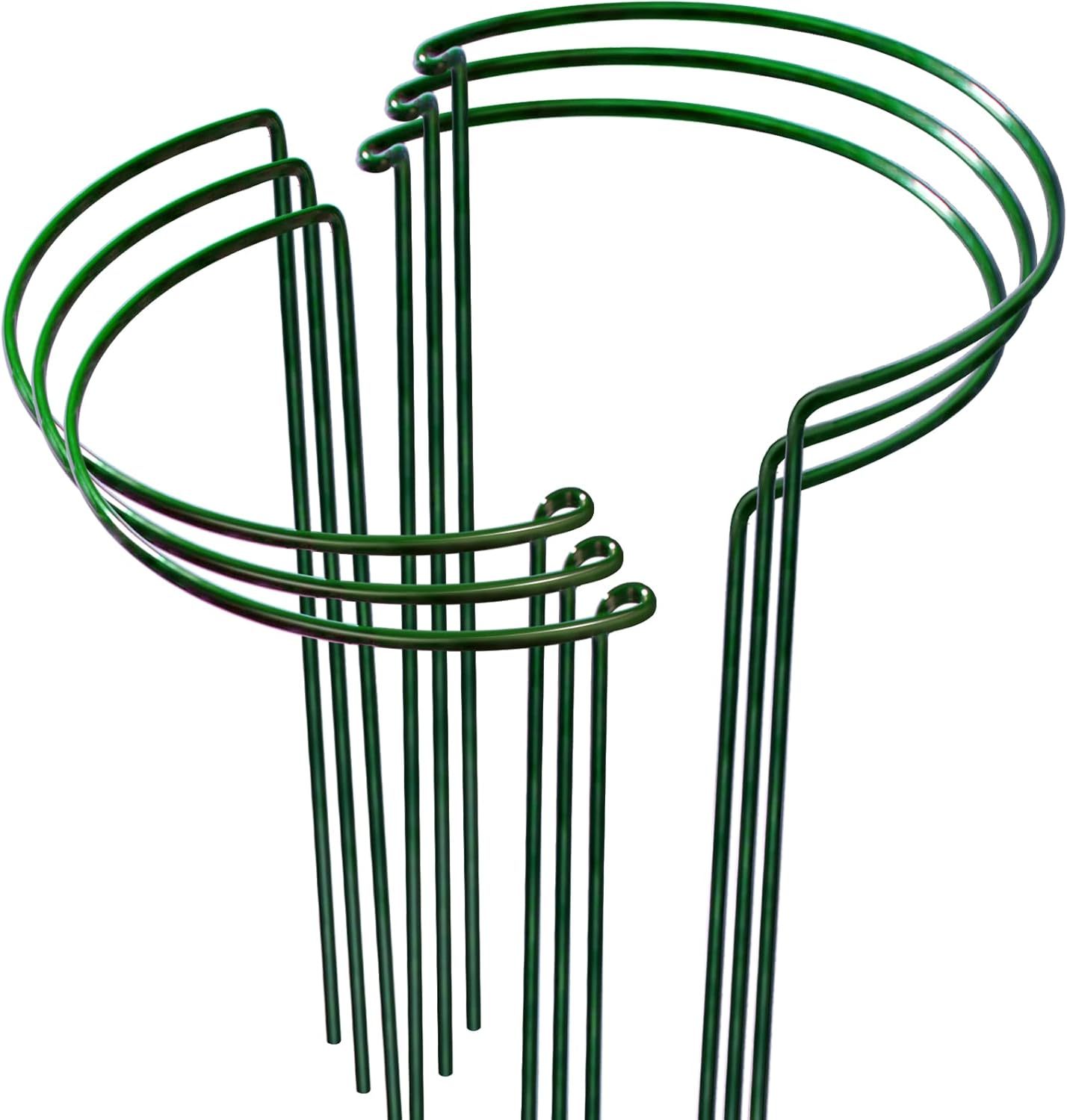 6 Pack Plant Support Plant Stakes, LEOBRO Metal Peony Support, Garden