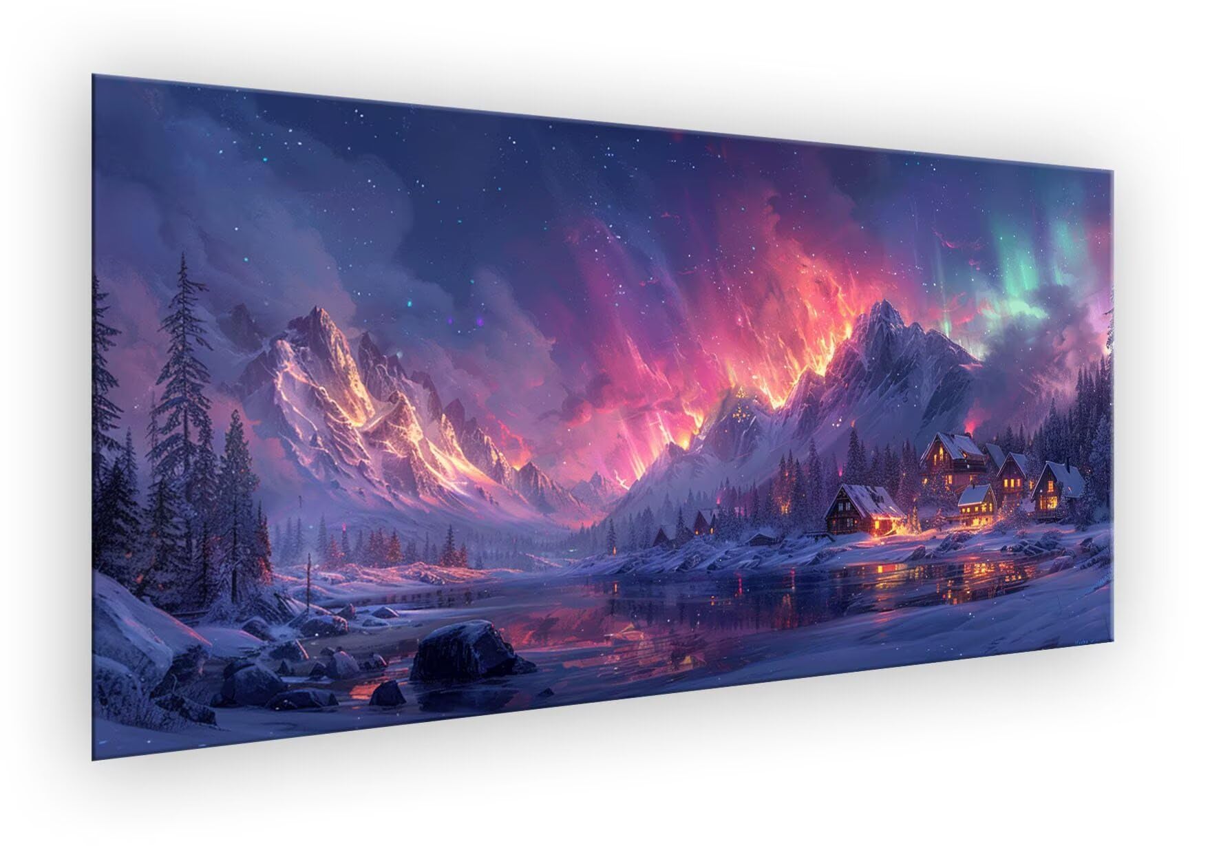 Pintar por Numeros Adultos Aurora, Cabina Pintar por Numeros DIY Painting by Numbers Kits, con Lienzo Sin Arrugas, Pinceles y Pintura Acrílica para Decoración Pared Hogar Sin Marco 70x140cm XD-281