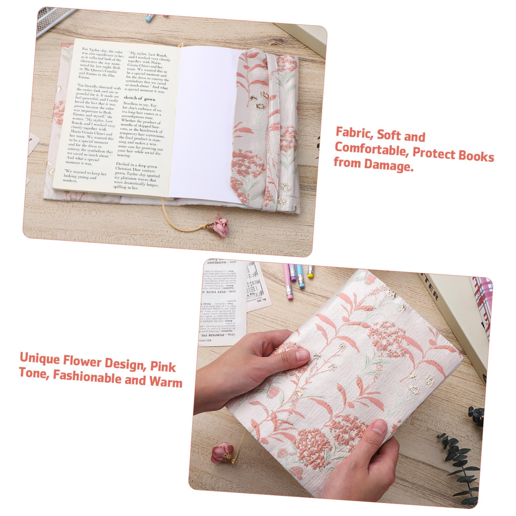 Operitacx 3piezas Funda De Tela Libros Protector Estético De Tela Cubierta Decorativa Para Cuadernos y Álbumes Manga De Libro y Delicada