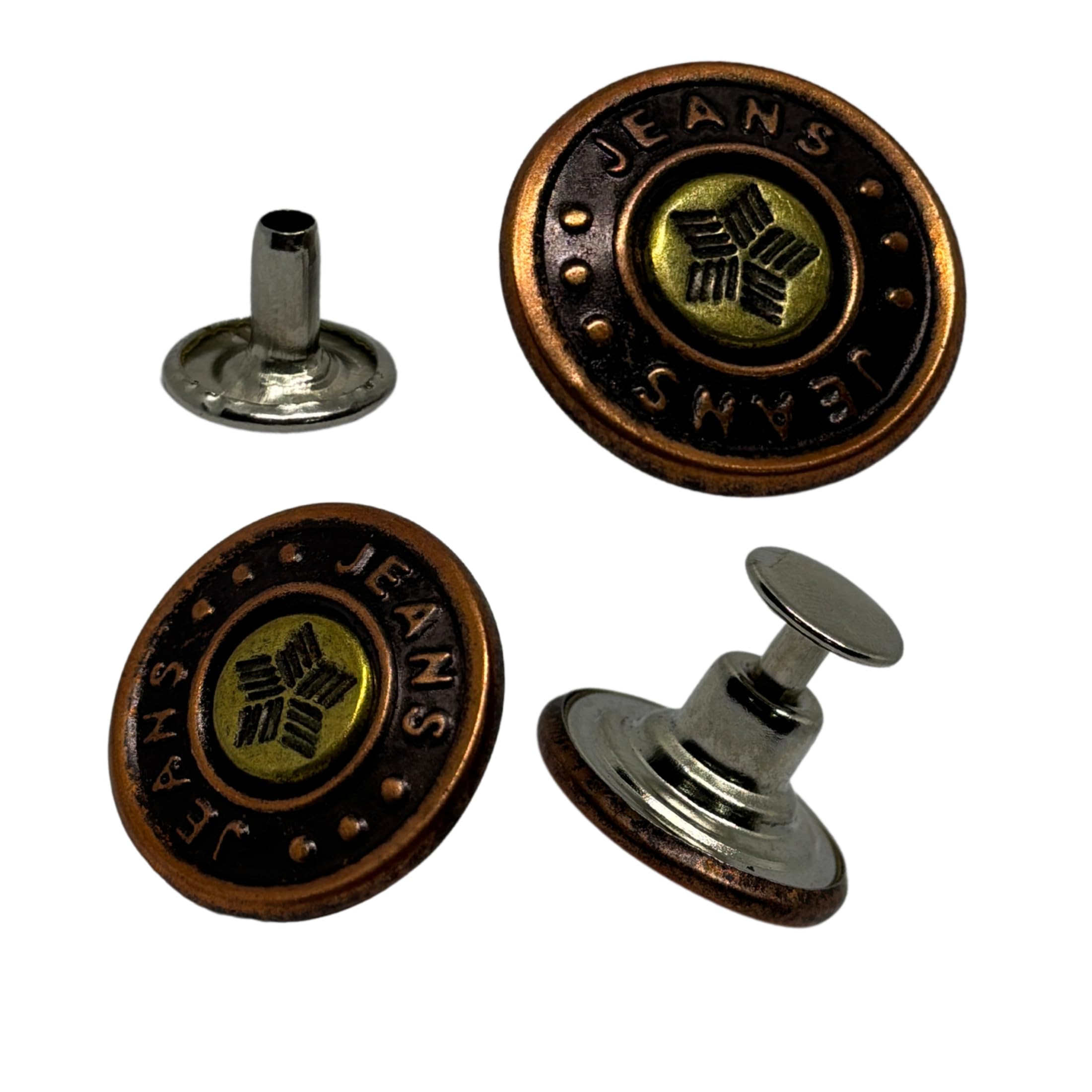 INSTITCH Jeans Button, No Sew Jeans Button for Jackets & Denims, Pack of 10 Pc (Bronze)-image-39