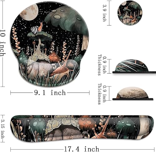 Vista 25 de Ergonomic Mouse Pad with Wrist Rest and Keyboard Wrist Rest, Memory Foam Wrist Rest for Computer Keyboard, Easy Typing, Pain Relief, Mouse Pad Wrist