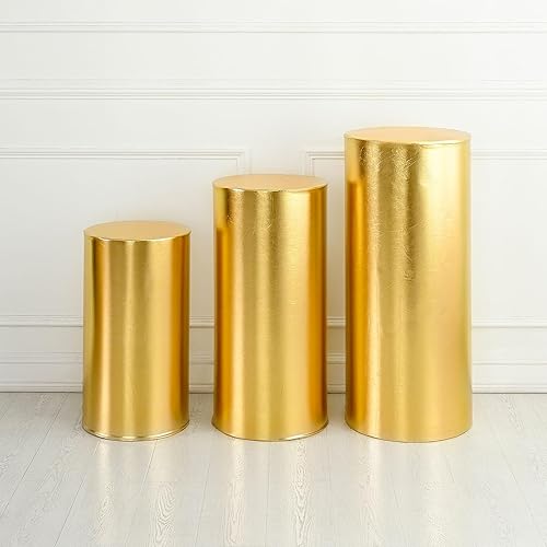 Fundas para soportes de cilindro para fiestas, soportes de pedestal de cilindro, fundas elásticas de bronce, cubierta de pedestal de cilindro,