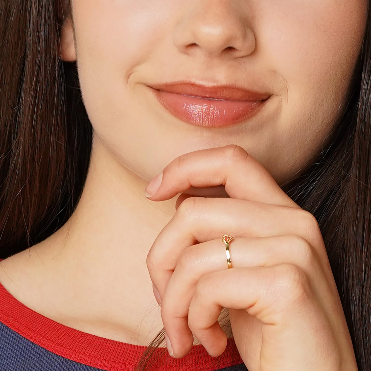 trendor Damenring Gold 333/8K Herz Mit Roten Zirkonias 41539 | eleganter Ring für Frauen, tolles Schmuckstück und edles Accessoire,