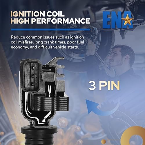 Miniatura 4 de ENA Juego de 2 bobinas de encendido 2.0L L4 compatibles con Mazda 2001 2002 2003 Protege, 02 03 Protege5 2.0 bobinas de repuesto para UF407 C1340