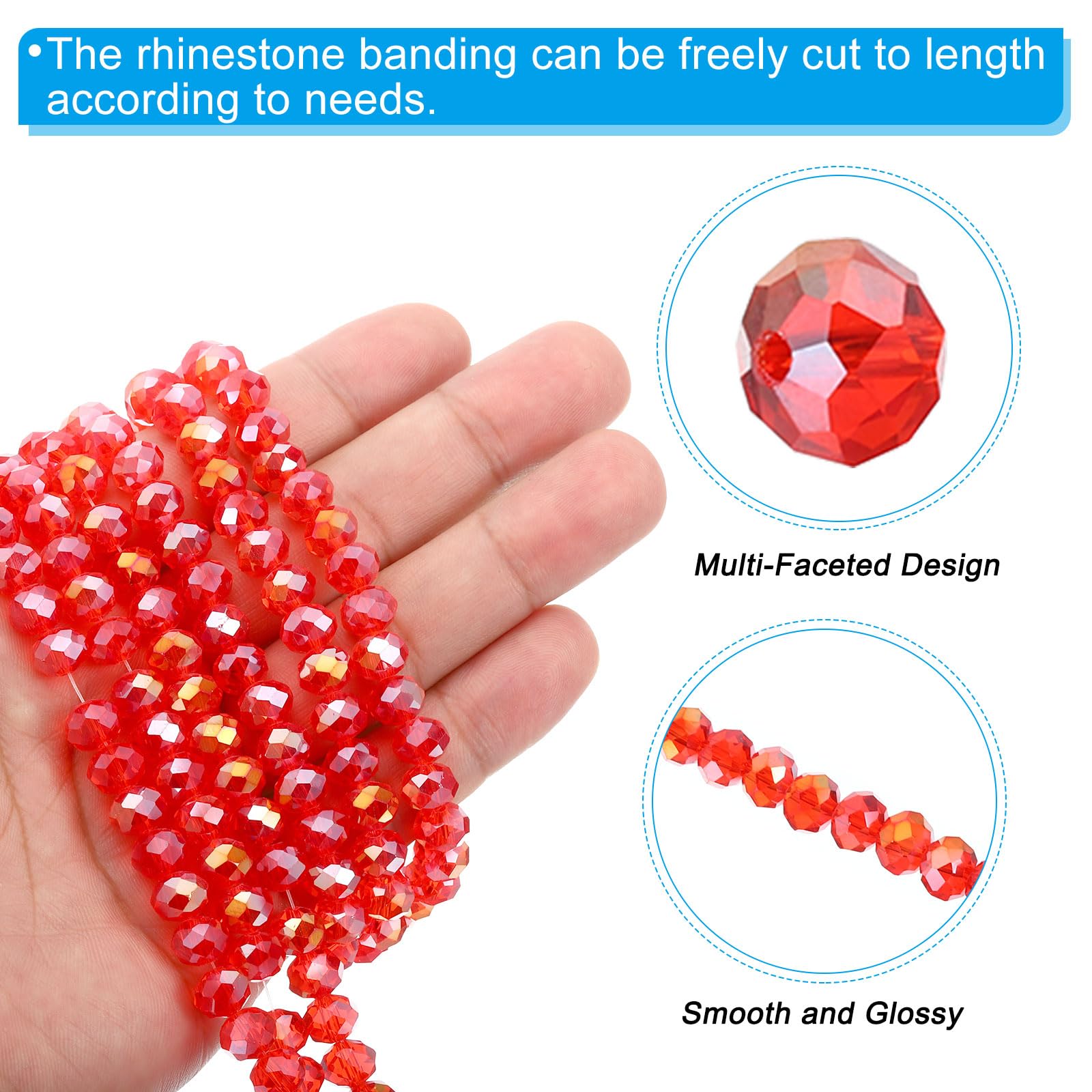 PATIKIL 8 mm Briolette Rondelle Glass Beads - Image 4