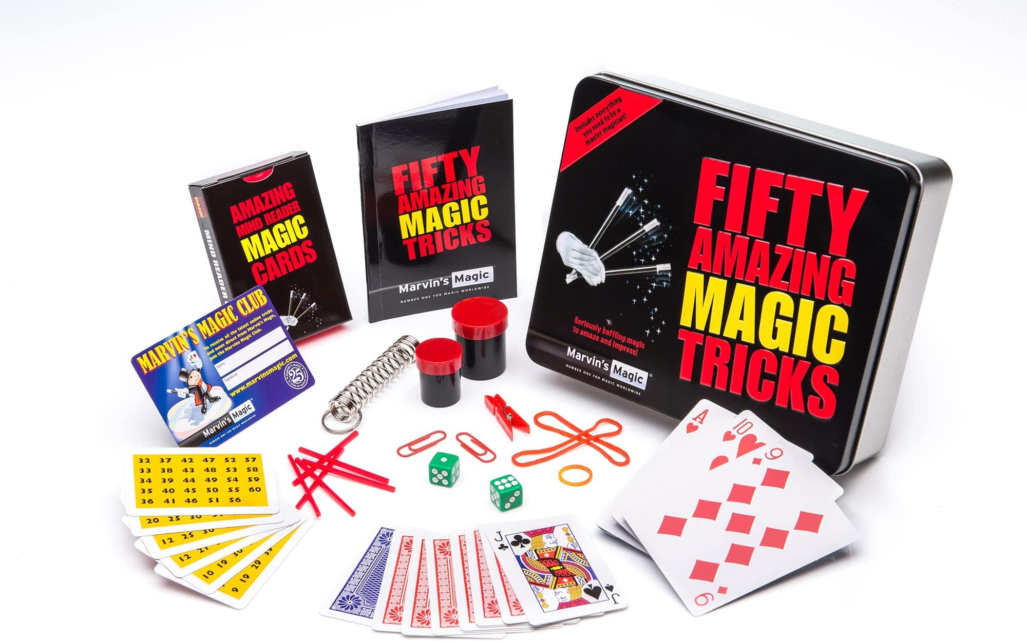Marvin's Magic - 50 Amazing Magic Tricks | Magic Tricks for Kids | Comes in Gift Set Tin | Includes Classic Card and Coin Tricks, Mind Reading, Levitation + More