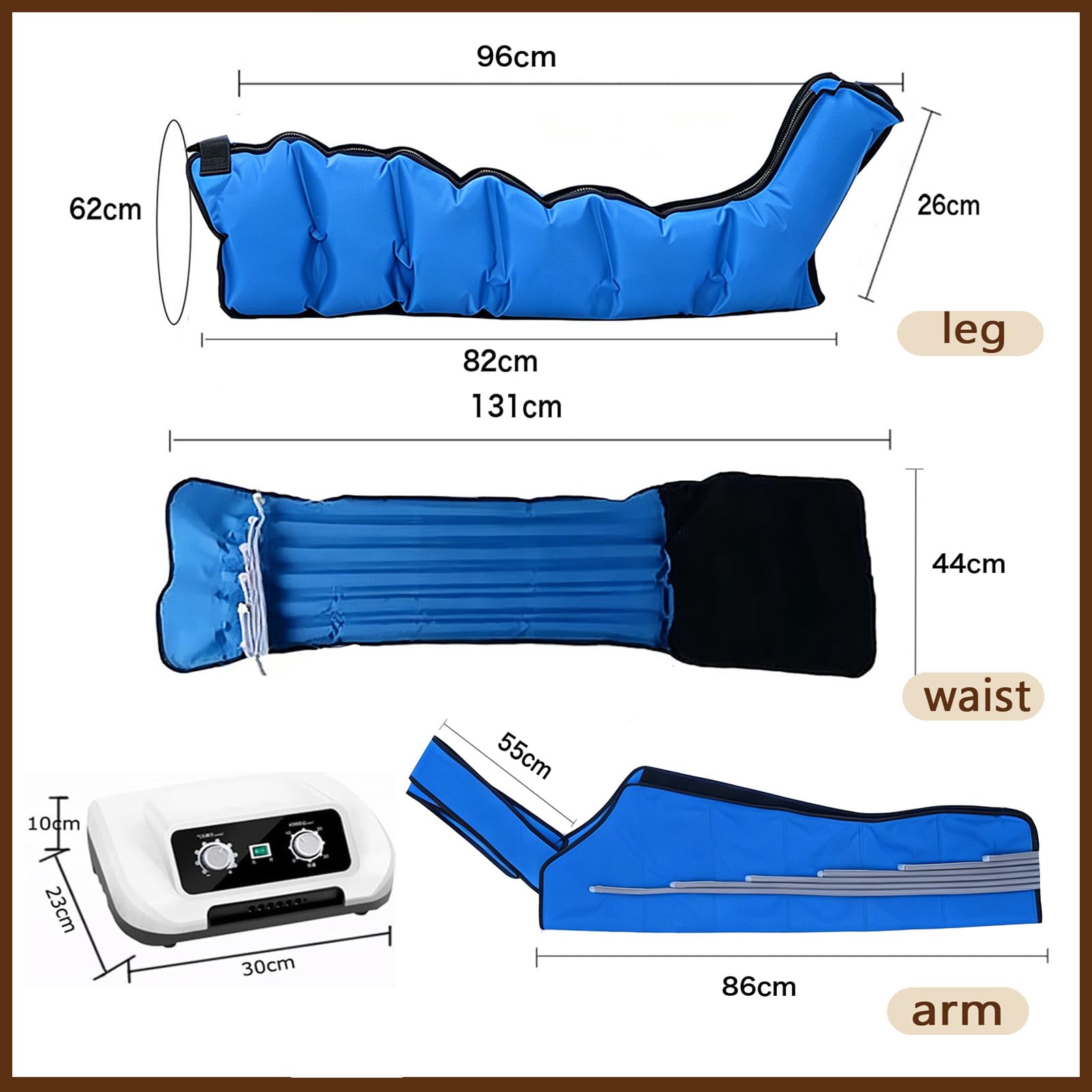 Botas Presoterapia para Casa, Máquina Presoterapia Piernas con 6 Cámaras, Ajuste 0-30 Min y Presión 0-240mmHg, Reduce Hinchazón y Fatiga, Uso Familiar y Relajación