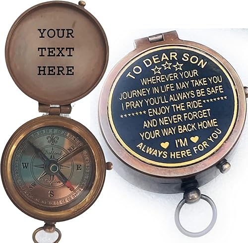 Regalo personalizado para hijo, brújula grabada, tu propio texto personalizado, regalos de bautismo, regalos de comunión, regalos de cumpleaños,