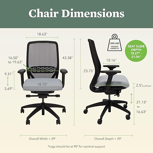 Miniatura 2 de HON Nucleus - Silla de oficina ergonómica suspendida con respaldo de malla, silla de escritorio para oficina en casa, trabajo de tareas, reclinable,